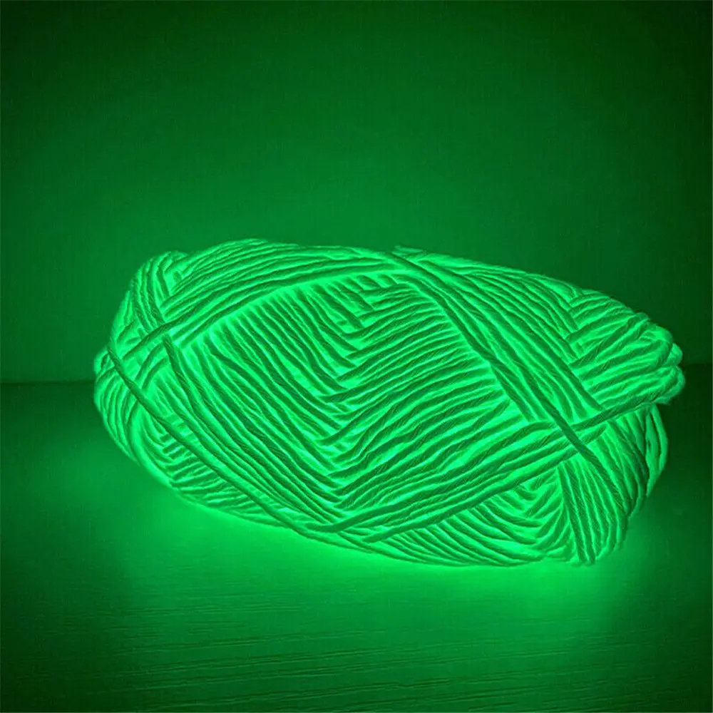 Polyester Weave Sewing Knitting Wool Glow in the Dark Luminous Chunky Yarn Hand Knitted