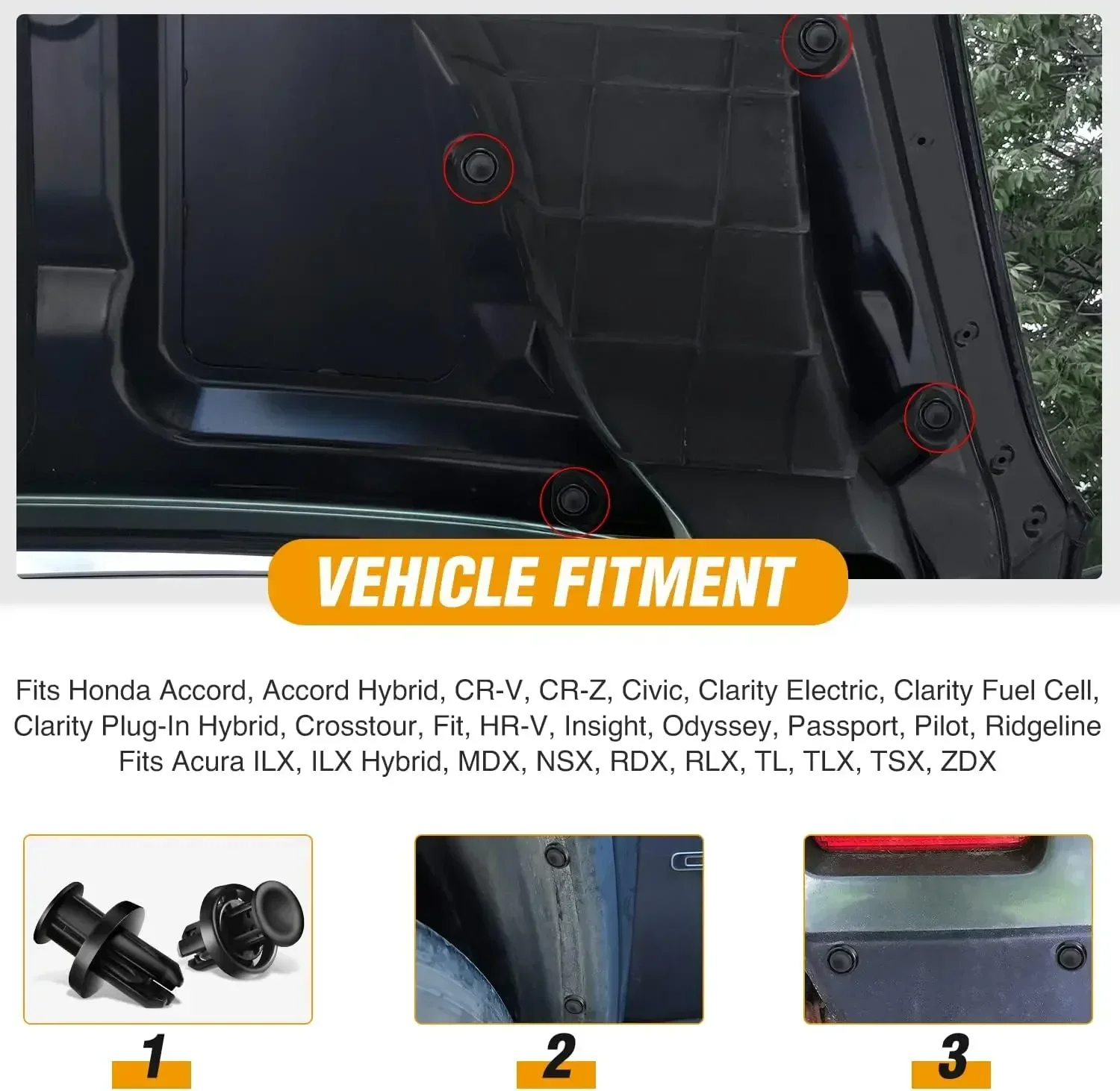 50/1000pc 8mm Plastic Rivets Fasteners Screw Car Bumper Fender Black Rivet Car Fastener Clips for Toyota Focus Kia Nissan Yamaha image 6