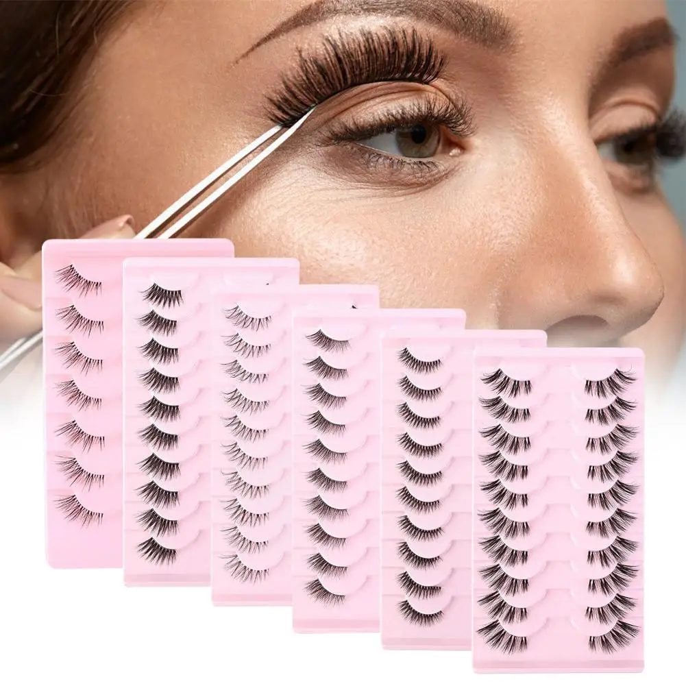 10 Pairs Natural Soft 3D Mink False Eyelashes Handmade Faux Eyelash Lashes Extension Fake Eye Make Up Cils Tools Beauty maq D5C1