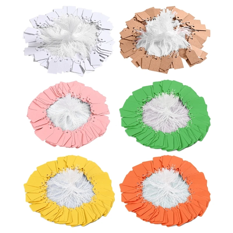 

Pcs Writable Price Name Labels Price Tagged with Strings Attached Blank Small Paper Hanging Tagged for Clothing H8WD