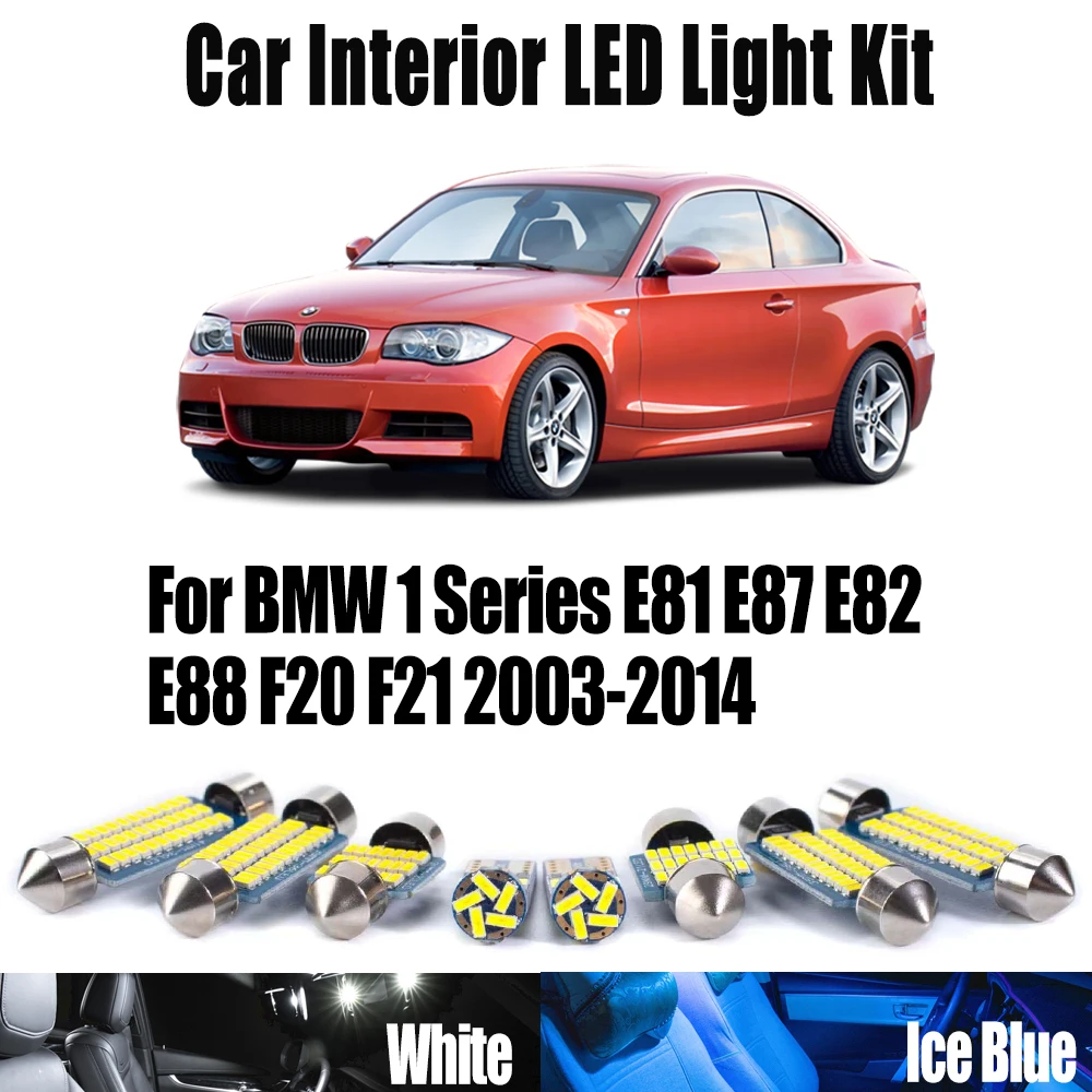 

Vehicle LED Interior Map Dome Vanity Mirror Light Kit Canbus For BMW 1 Series E81 E87 E82 E88 F20 F21 2003-2014 Car Accessories