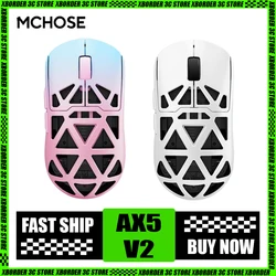 Nuovo mouse wireless MCHOSE AX5 V2 8k lega di magnesio PAW3950 mouse da gioco Bluetooth a tre modalità AX5 Pro regalo per giocatori di PC leggero