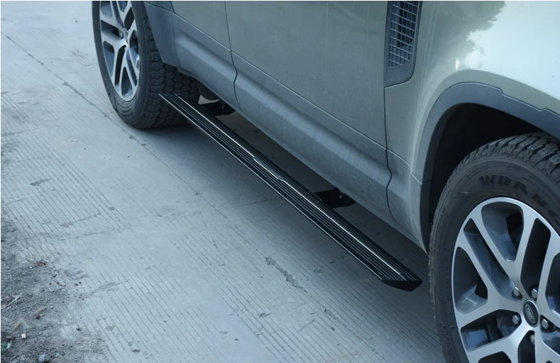 ملحقات السيارات لوحة الجري الأوتوماتيكية لسيارة Land Rover Defender 2020 شريط جانبي من الألومنيوم جزء السيارة خطوة جانبية كهربائية #4