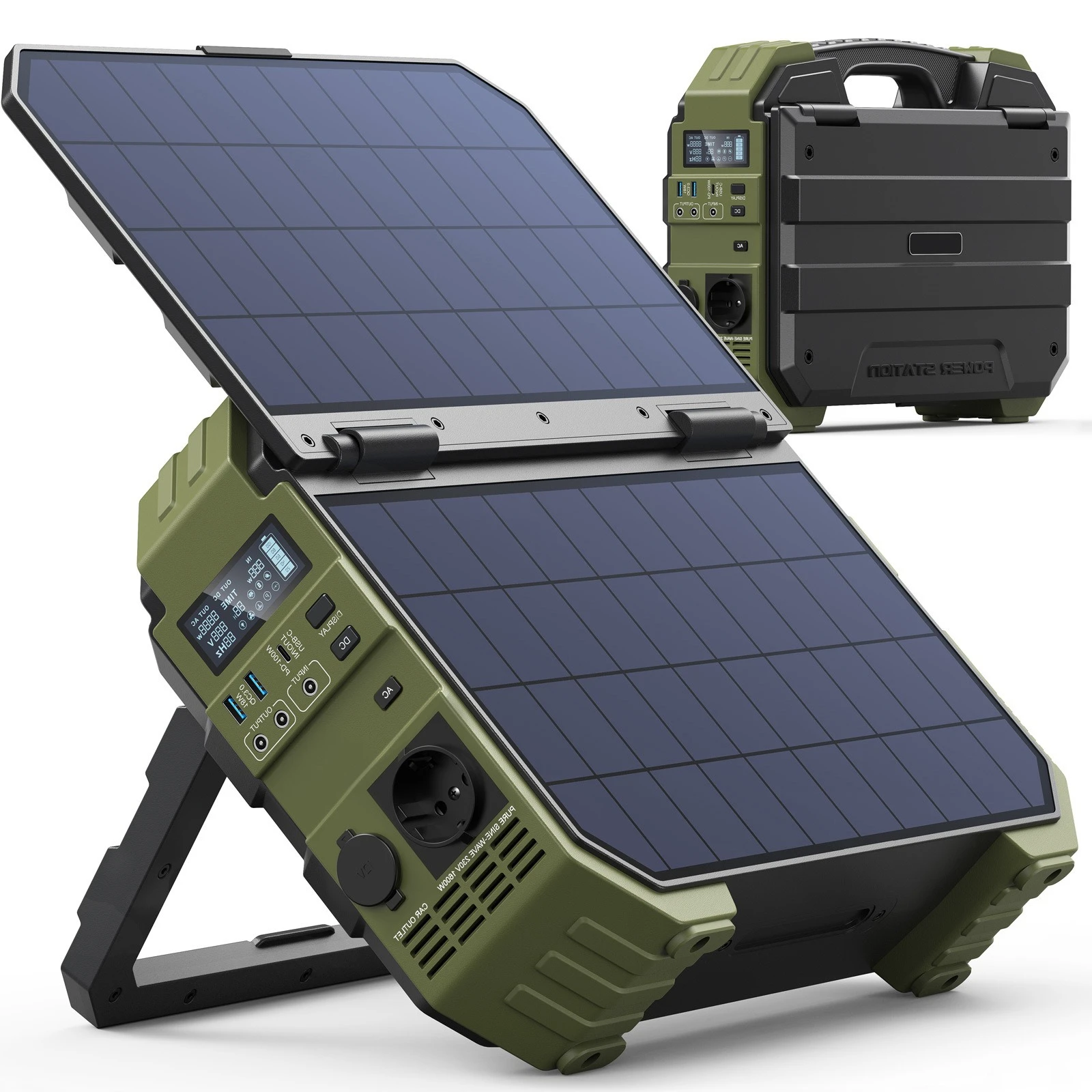 1600W Portable Power Station with Built-in Solar Panel Pack Solar Generator for Outdoor Camping RV Travel view 5