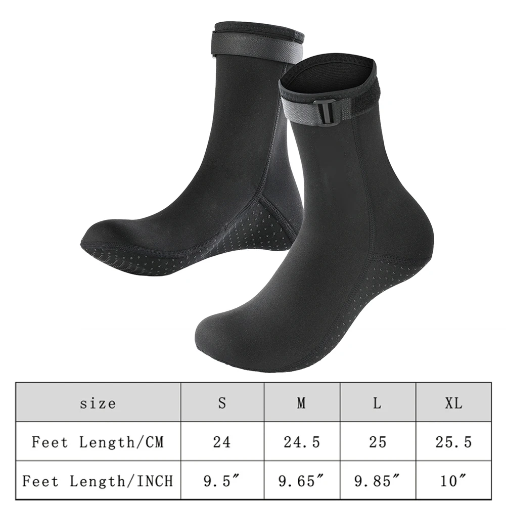 Calzini corti da muta da 3 mm Calzini invernali caldi unisex per lo snorkeling Pesca subacquea Calzini antiscivolo in neoprene indossabili leggeri per lo sport acquatici