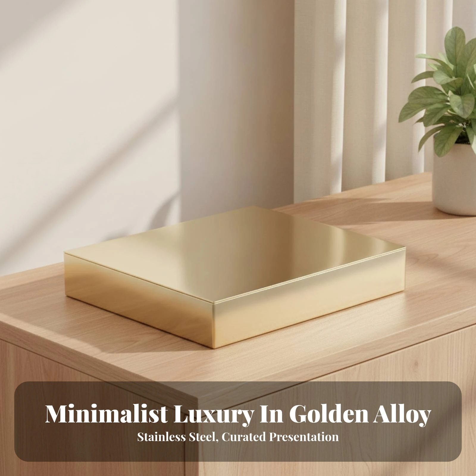 Display Pedestal Titanium-Gold Display Riser Acrylic Riser Mirrored Acrylic Cube Pedestal Reflective for Retailers