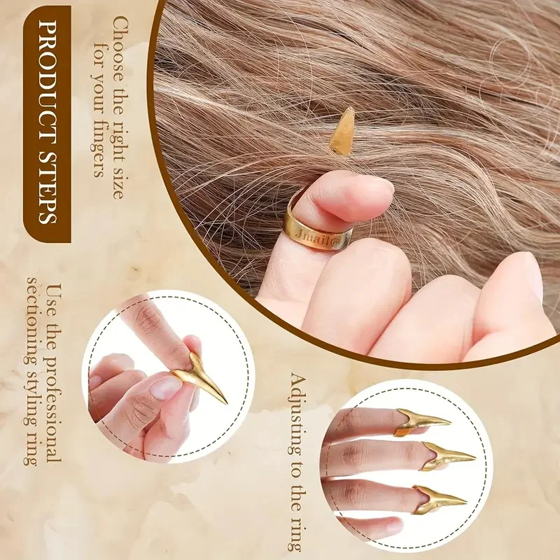 14pcs Hair Tool Set - Sectioning Rings, Metal Combs, Clips and Magnetic Wrist Pin Holder for Braiding (Black)