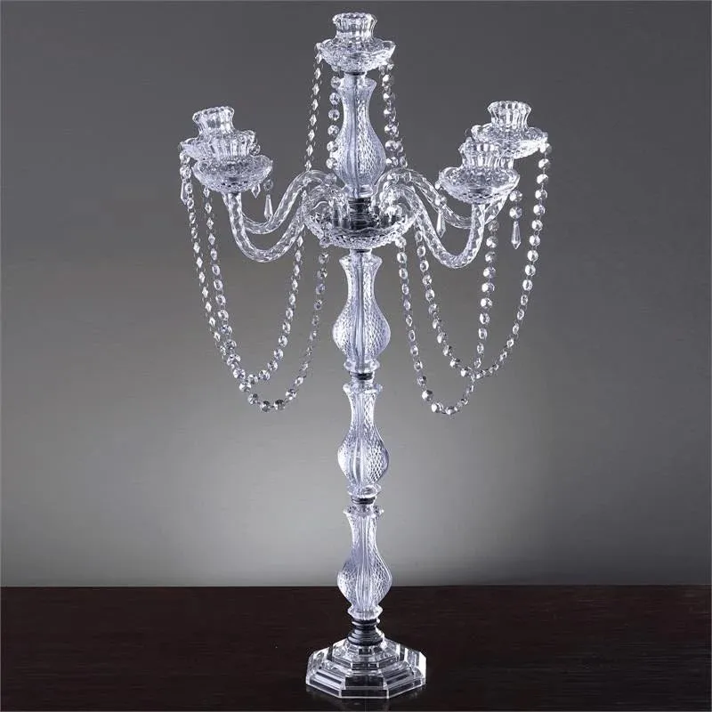 

Acrylic Candle Holders Candelabras With Crystal Pendants Marriage Candlestick Crystal Candlestick Centerpiece Wedding Home Decor