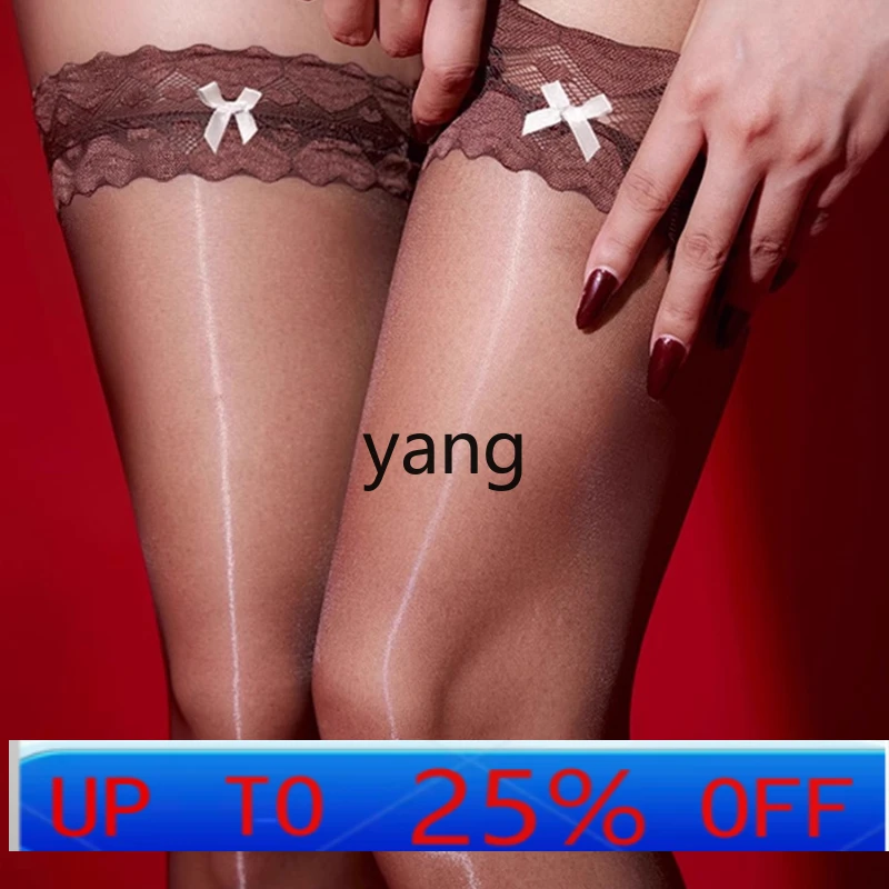 

LMM stockings bow white silk half-cut knee red edge black silk flesh-colored thigh socks