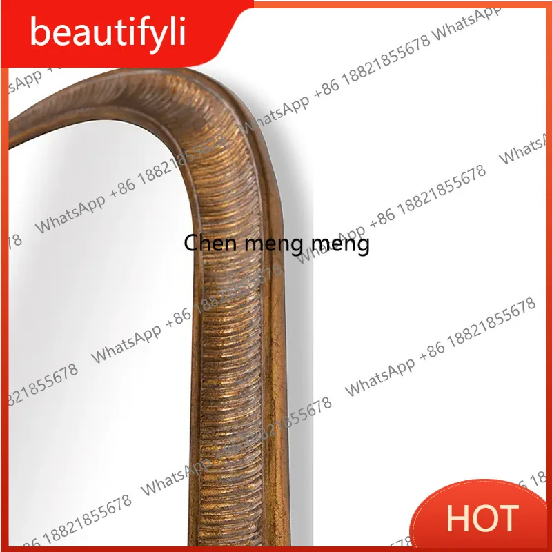 D80 European retro carved frame arched floor mirror retro art decorative mirror home full body mirror