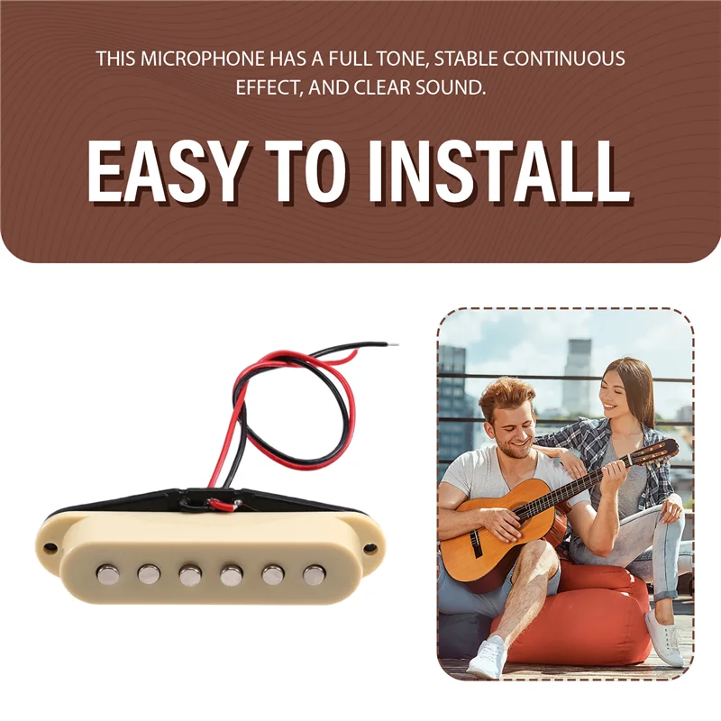 RTSHE-3PCS звукосниматели для звуковой гитары с одной катушкой для электрогитары ST, одинарный звукосниматель, электрогитара с одной катушкой