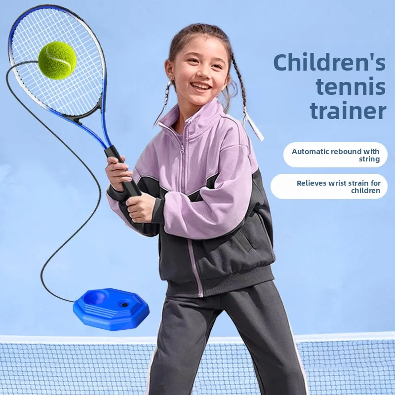 

Children's Tennis Trainer with Rope Badminton Net Training Equipment Automatic Return System Aluminum Alloy Racket for Kids
