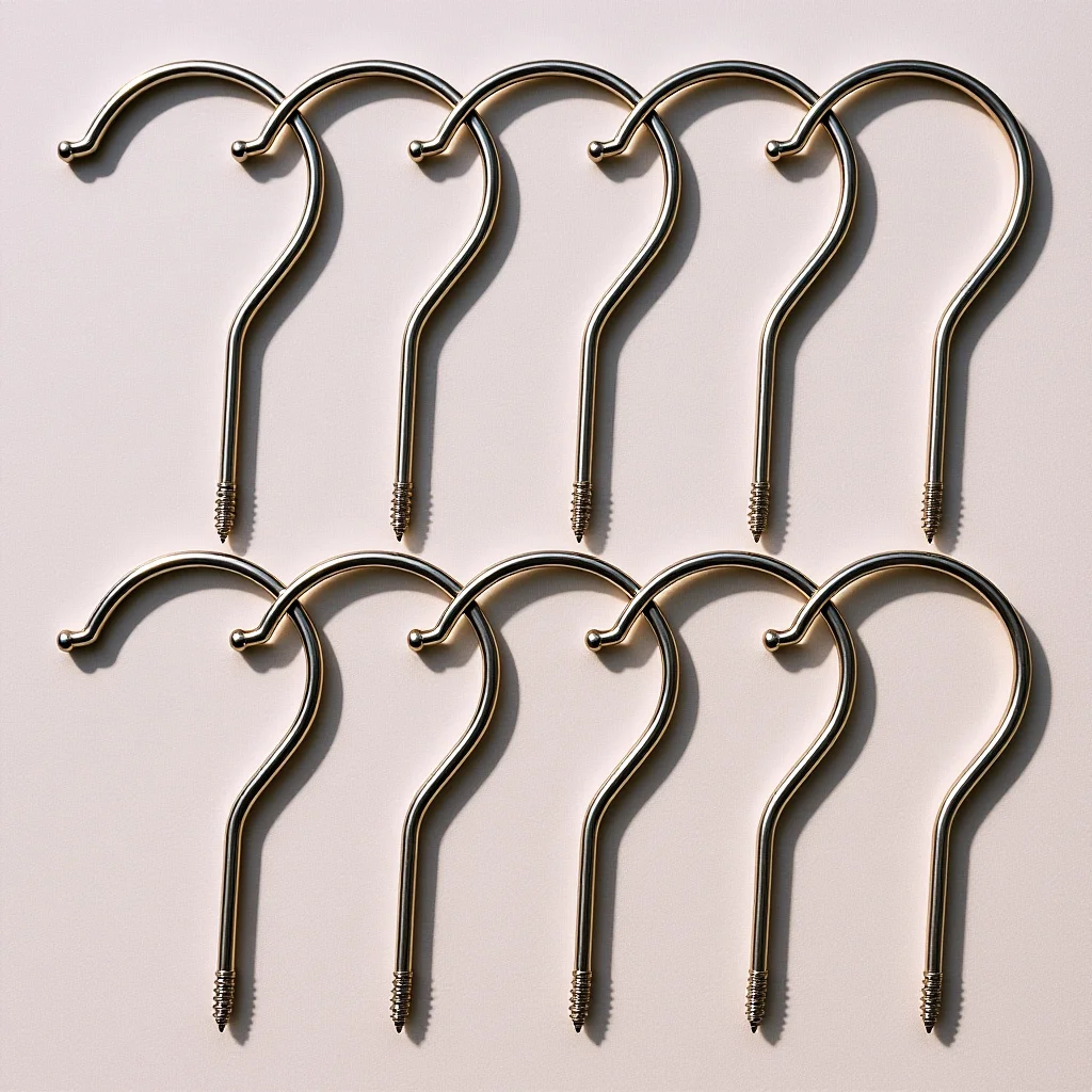 

10Pcs Heavy Duty Cast Iron Screw Hooks Plastic Pants Clip Multipurpose Hanger Hooks for Home Kitchen Bathroom Ceiling Plant Cup