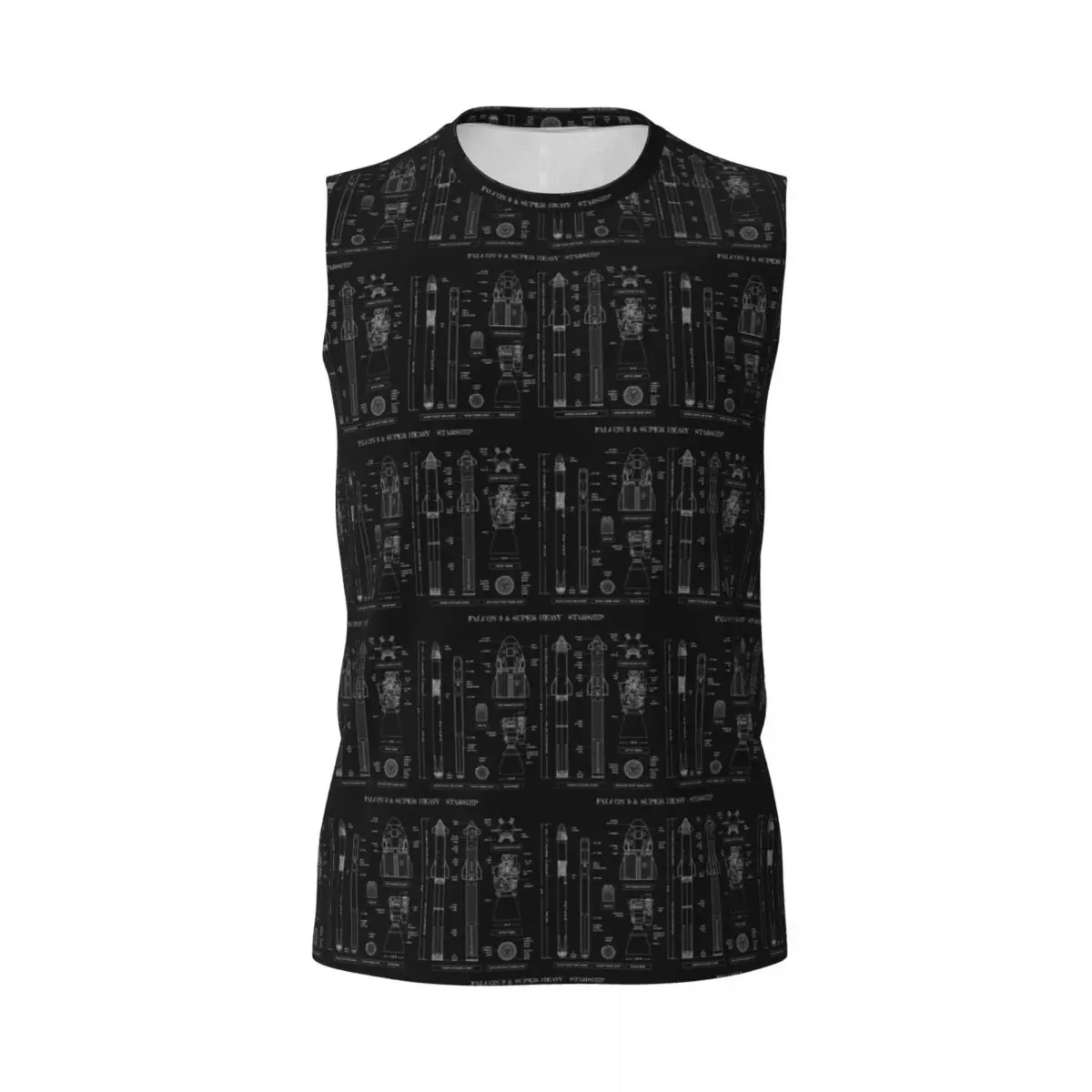 SPACEX Falcon 9 And Super Heavy Starship Men Printed Sleeveless T-shirt Casual Hip Hop Street Style Beach Holiday Tank Tops