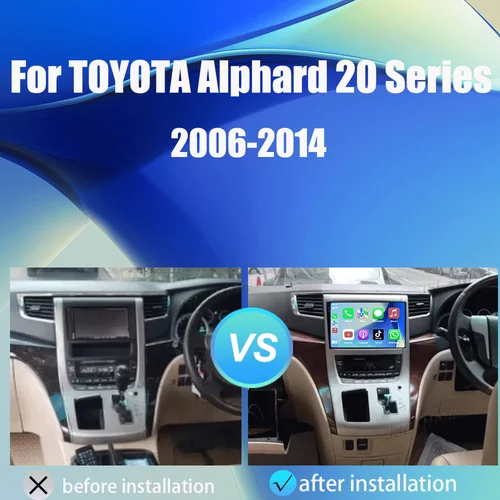 Imagen 2 del producto Android 15 para TOYOTA Alphard 20 Series Vellfire 2008-2014 Radio de coche reproductor Multimedia navegación GPS Carplay unidad principal Bluetoot