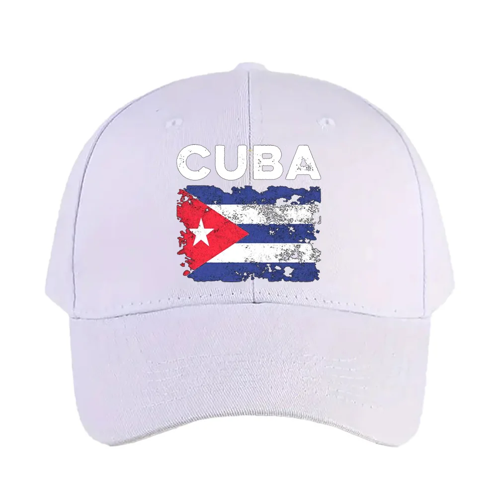 Kubanische Flagge Distressed-Flaggenmütze Sommer Unisex Baseballkappe Verstellbar mit Gebogenem Schirm Entenschnabel-Kappe Sonnenschutz-Hüte
