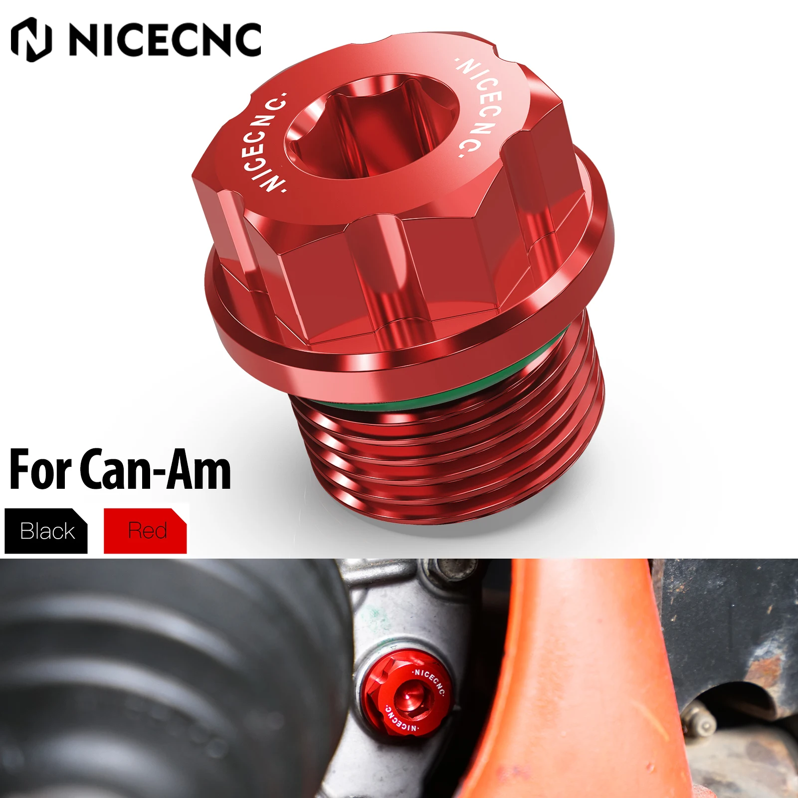 

NiceCNC UTV For CAN AM Front Differential Magnetic Oil Fill Plug with O Ring M18X1.5 For Maverick X3 Defender Commander UTV Part