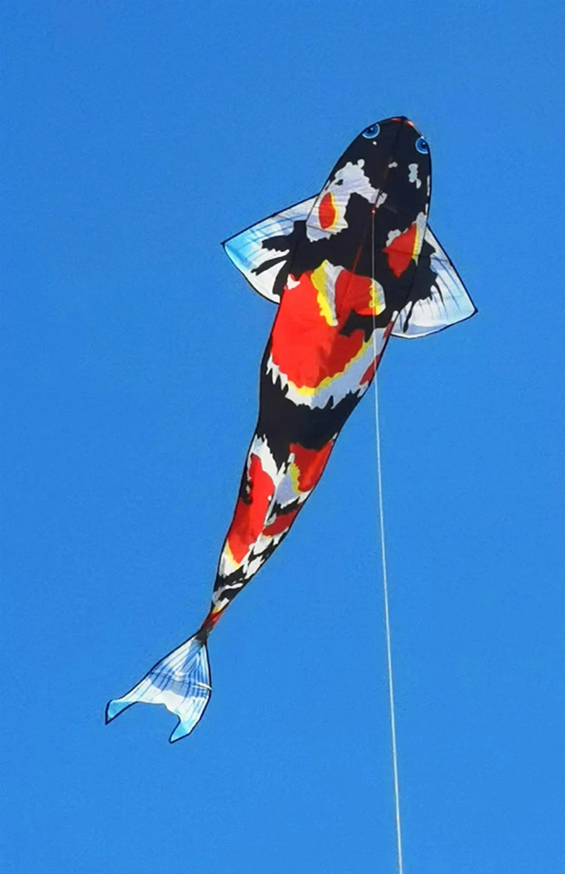 Neuer Fischdrachen fliegend für Kinder, Drachen, Schnurlinie, Drachen, Nylon-Drachen für Erwachsene, professionelle Winddrachen, Spielzeug, Sport, einzeilige Koi