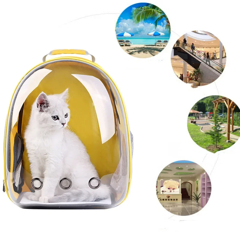 Cat Carrying Bag Space Pet Backpack Breathable Portable Transparent Backpack Puppy Dog Transport Carrier Space Capsule Bag Pets