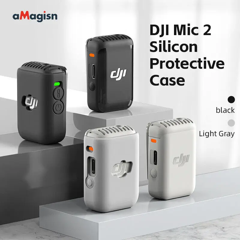 aMagisn For DJI Mic2 Silicone Case Action Camera Vlog Protector Microphone Acces