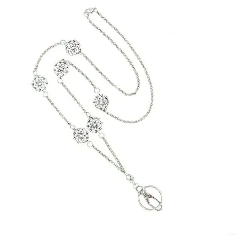 62KA Metal Chain Netlace Lanyard Necklace for Key Badge Card Holder Metal Lanyard Necklace