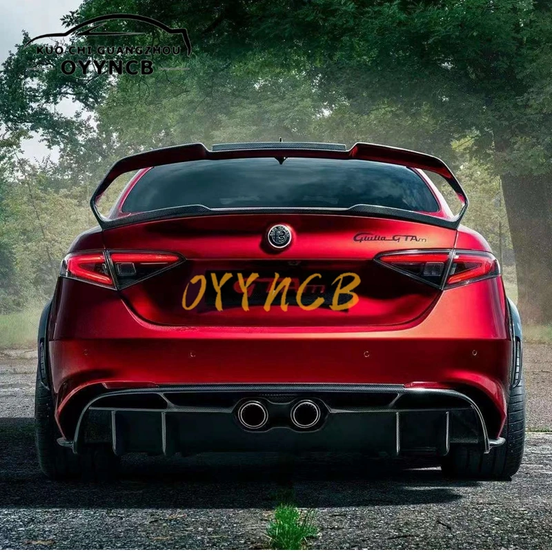 Carbon Fiber Rear Spoiler Trunk Boot Lip Wing Spoiler For Alfa Romeo Giulia Sedan Quadrifoglio Verde 2015 - UP