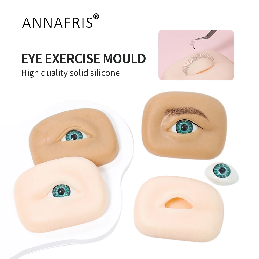 Eyelash Extension 3D Silicone Eyebrow Tattoo Realistic Practice ANNAFRIS Model Eye Makeup Training Skin Left And Right new