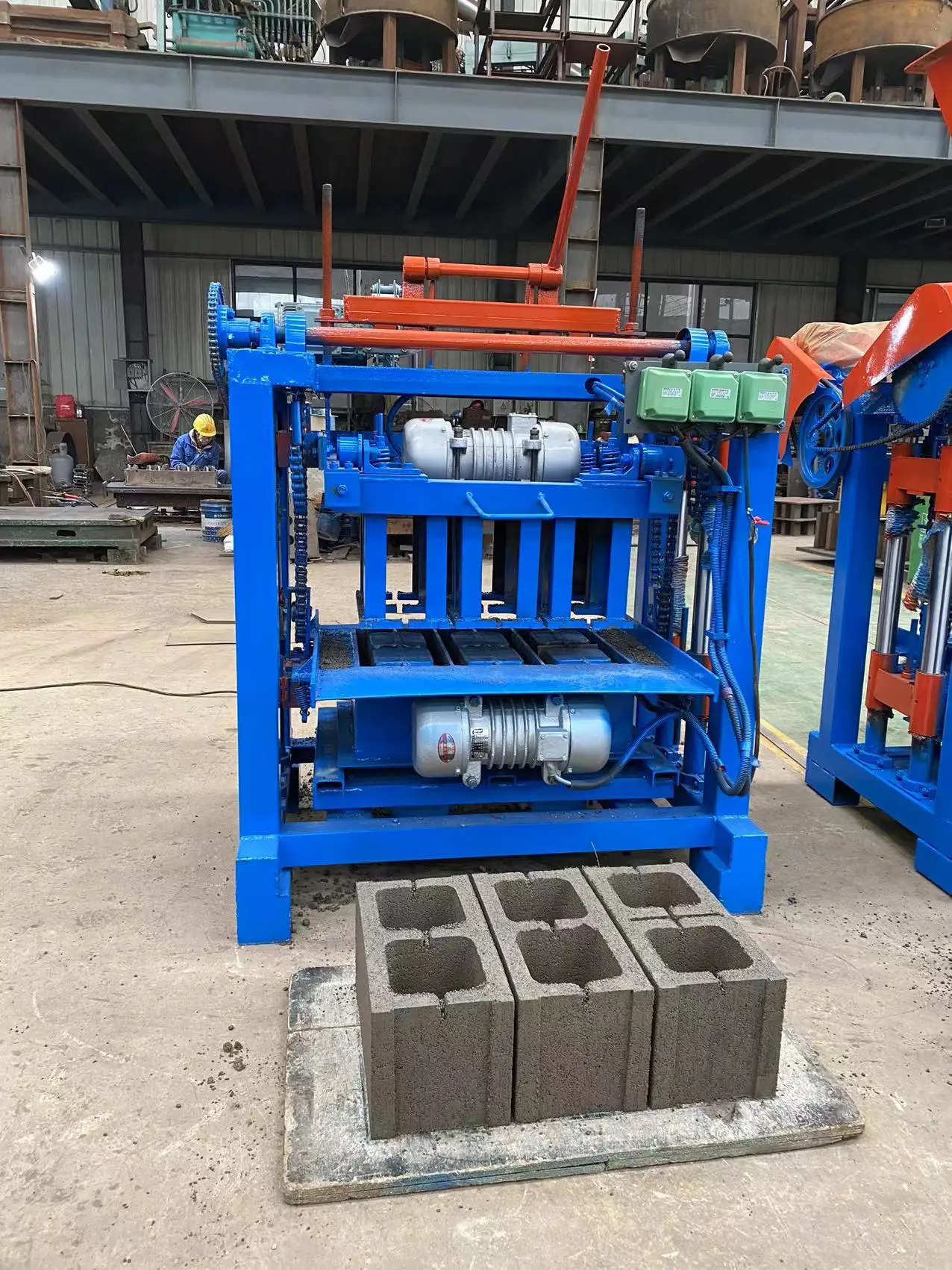 Máquina semiautomática de bloques de hormigón huecos, máquina de ladrillos sólidos, pavimentación entrelazada, buen negocio