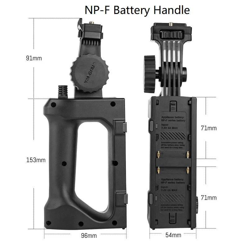 

NPF Battery Handel V Battery Handel Power AC Adapter Reflector Softbox for YONGNUO 120w Bowens Mount COB LED Video Light LUX200