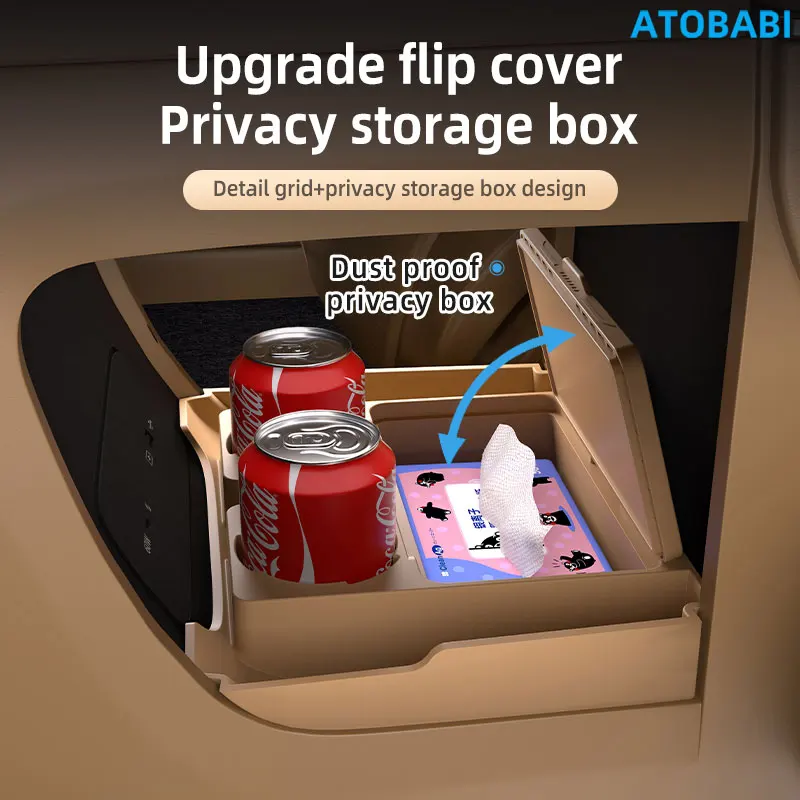 Car Storage Box For Voyah Dream Dreampower 2025 Auto Central Control Armrest Box Under Layer Organize Silicone Storage Accessory