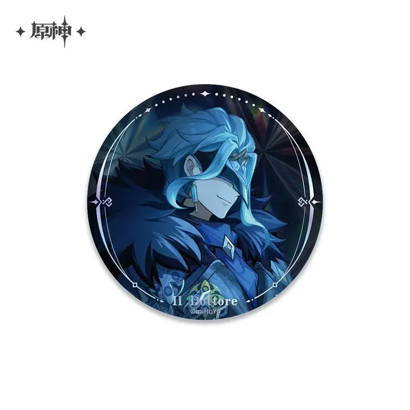 Game Impact Fatui Harbinger II Capitano Jester Arlecchino Doctor Pin Badge Backpack Icon Button Laser Brooch Accessories Gift