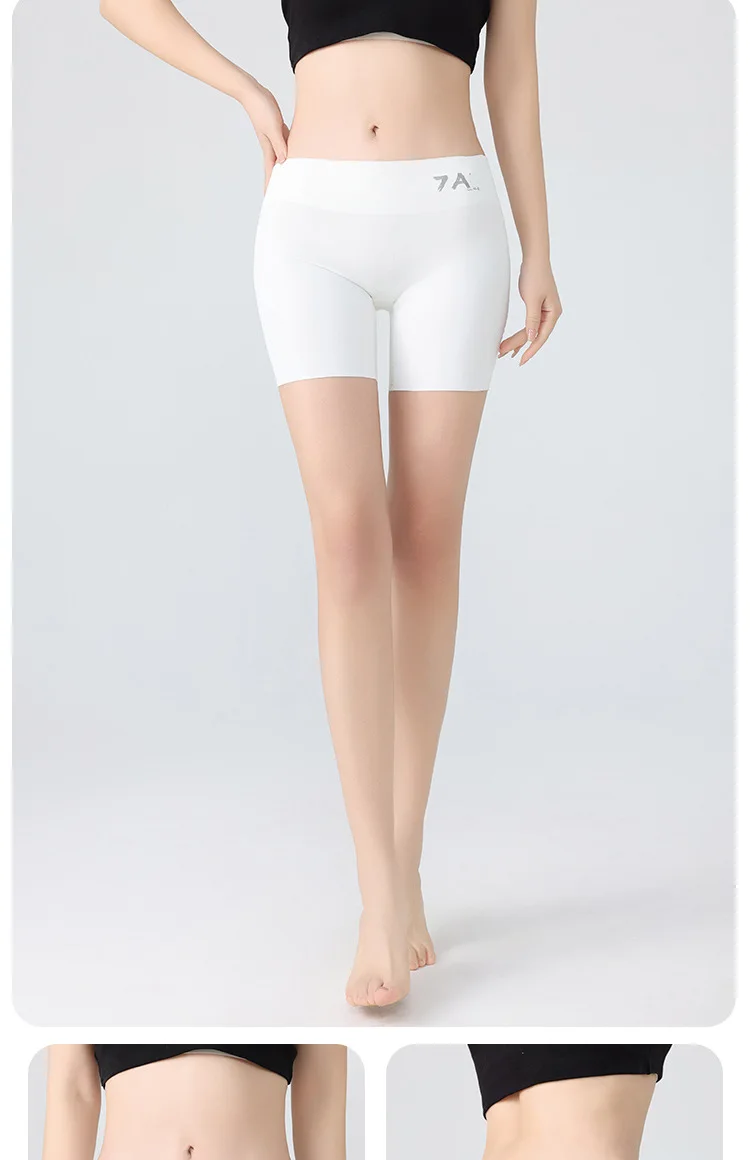 Sommer Neuheit: Damen-Shorts mit Hoher Taille, Nahtlose Sicherheitshose, Blendfreie, Abriebfeste Unterhose, Bauchweg-Effekt, Nicht-kräuselnde Basis-Hose – Detail 20