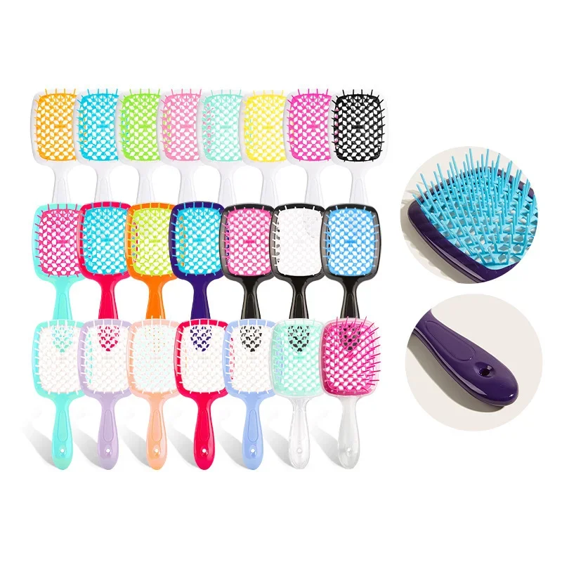 Tangled Hair Comb Detangling Brush Massage Combs Hollow Out Wet Curly Brushes Barber Salon Styling Tools