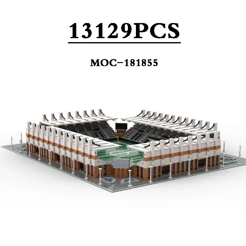 MOC-181855 blok bangunan stadion Modular kompatibel blok bangunan stadion sepak bola gedung kota 13129 buah hadiah Natal DIY