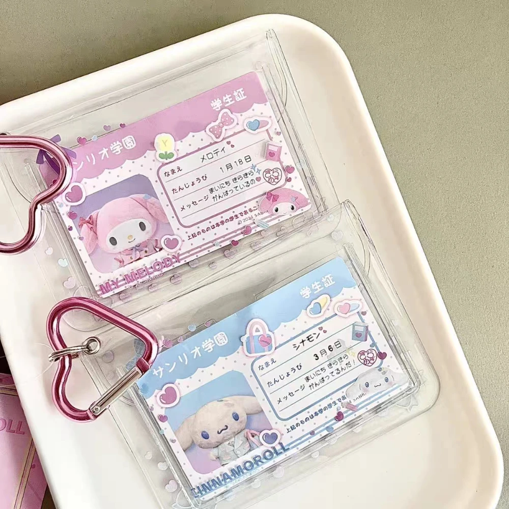 

Sanrio Hello Kitty Kuromi ПВХ прозрачный водонепроницаемый держатель для карт мультяшная мелодия студенческий идентификационный чехол для карт доступа защитный чехол