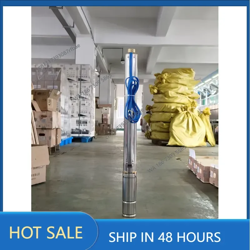 Solar Water Pump 1100W 3.8m³/h 120m Lift 3Meter Cable with Control Box Bore Hole Pump for Farm Irrigation Livestock Water
