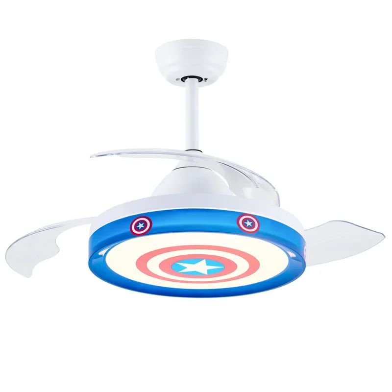 어린이방 팬 조명 침실 천장 선풍기 조명 식당 거실 가정용 주파수 변환 무소음 샹들리에