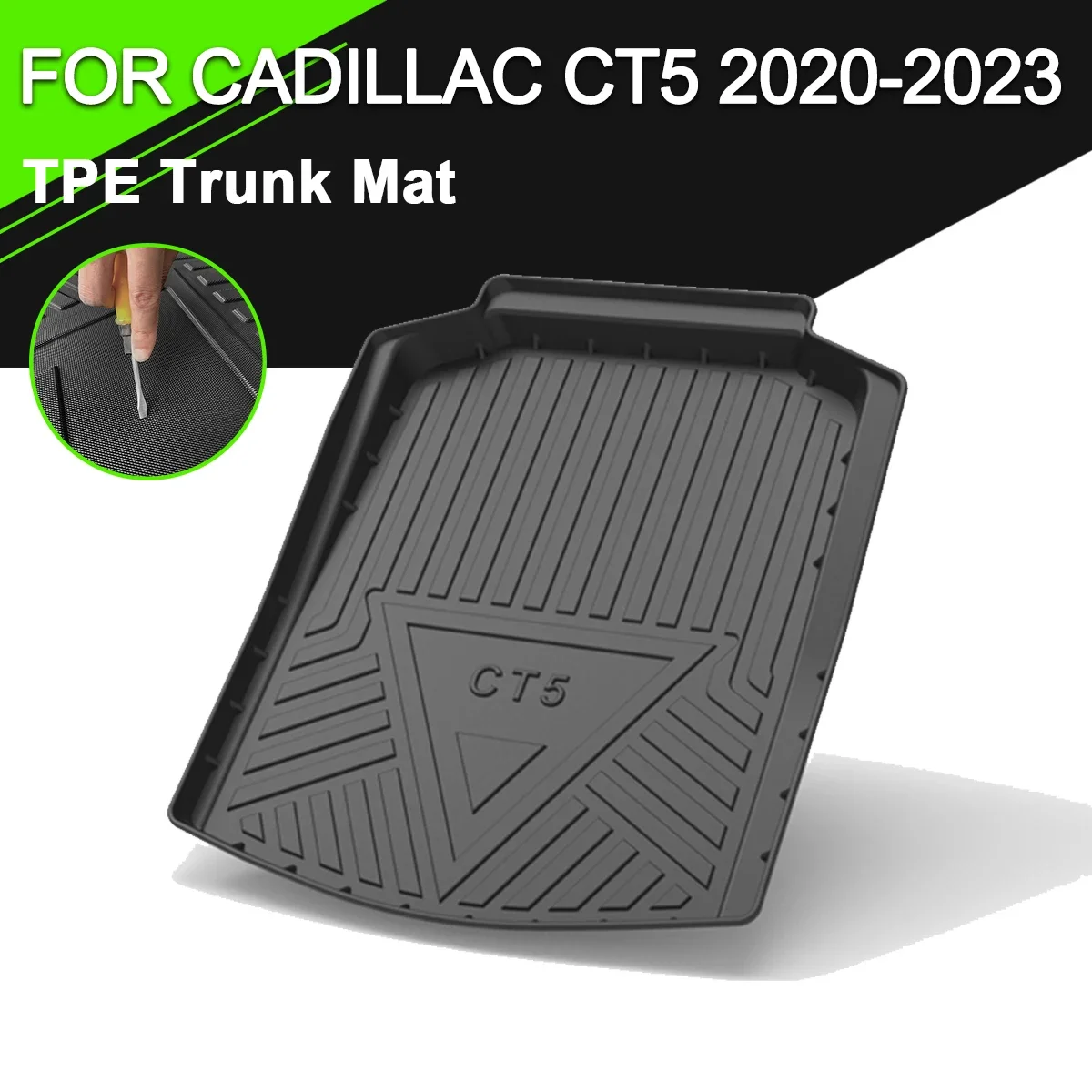 

Trunk Mat TPE FOR CADILLAC CT5 2020-2023 Car Waterproof Non-Slip Rubber Cargo Liner Accessories