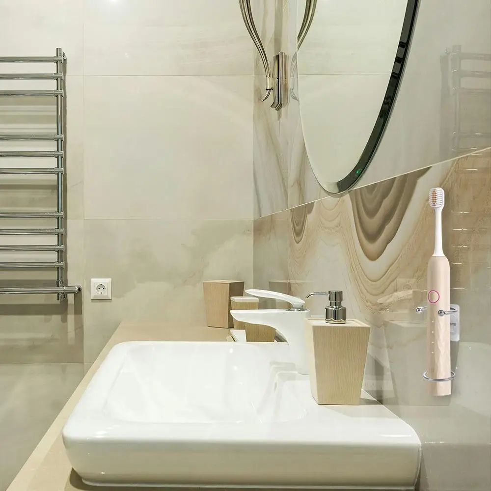 

Wall Mounted Electric Toothbrush Holder No Punching Self-adhesive Toothbrush Rack No-nail Space Saving Toothpaste Storage Shelf