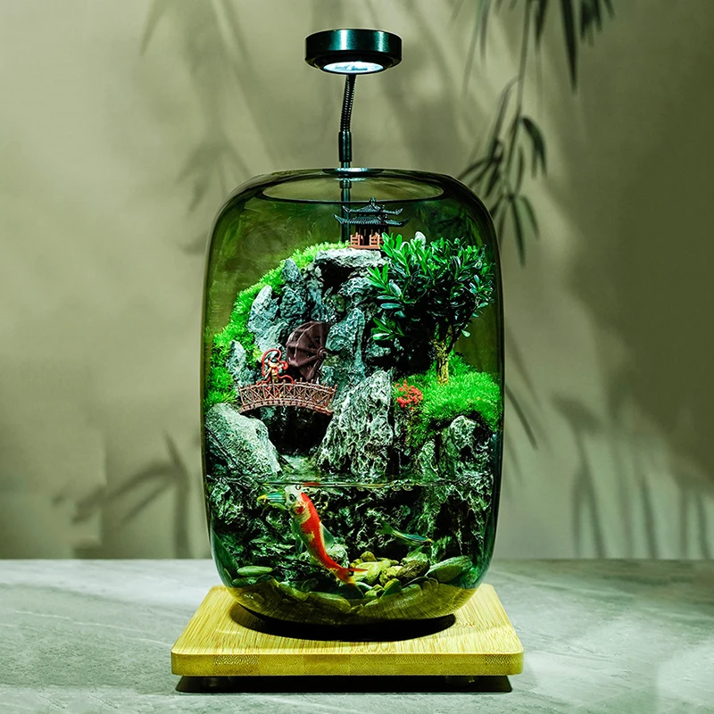 Desktop Glass Ecological Fish Tank Multi‑Functional Hydroponic Plant Bottle Landscape Aquarium Home Decor