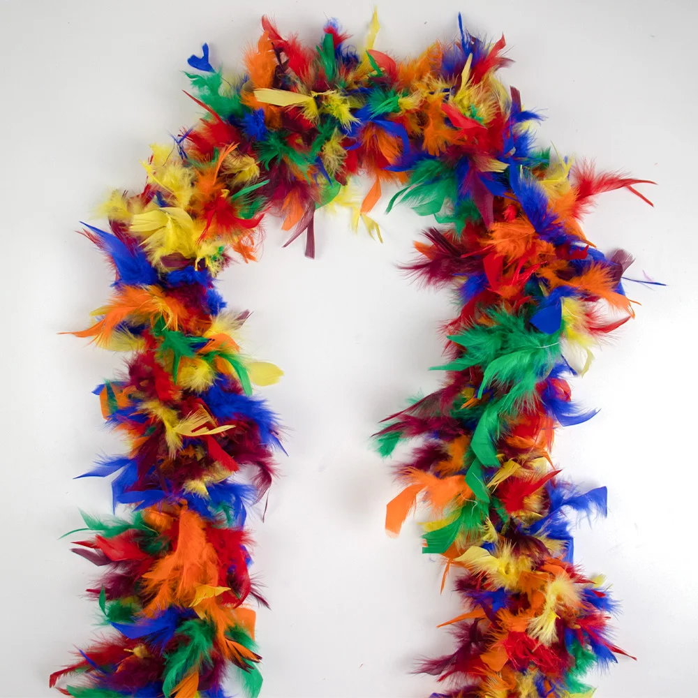 Customized Fluffy Turkey Feather Boa Trims Scarf 60G for Crafts Carnival Wedding Party Clothing Sewing White Plumes Decoration