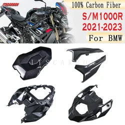 For BMW S1000R M1000R 2021 2022 2023 2024 Real Carbon Fiber Motorcycle Passenger Rear Tail Seat Upper Panel Cover Fairing Kits