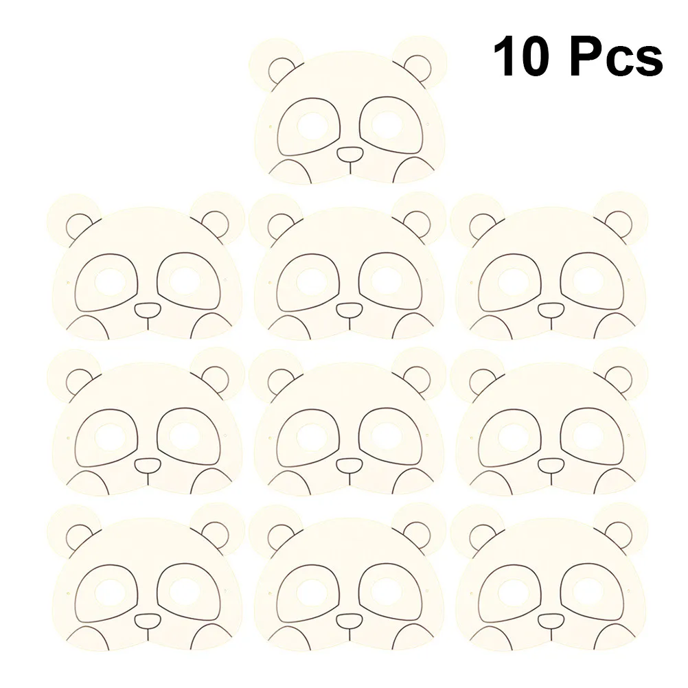 

Набор для творчества: 10 заготовок масок животных для детей, картонные маски для росписи, с блестками и стразами, ручная работа