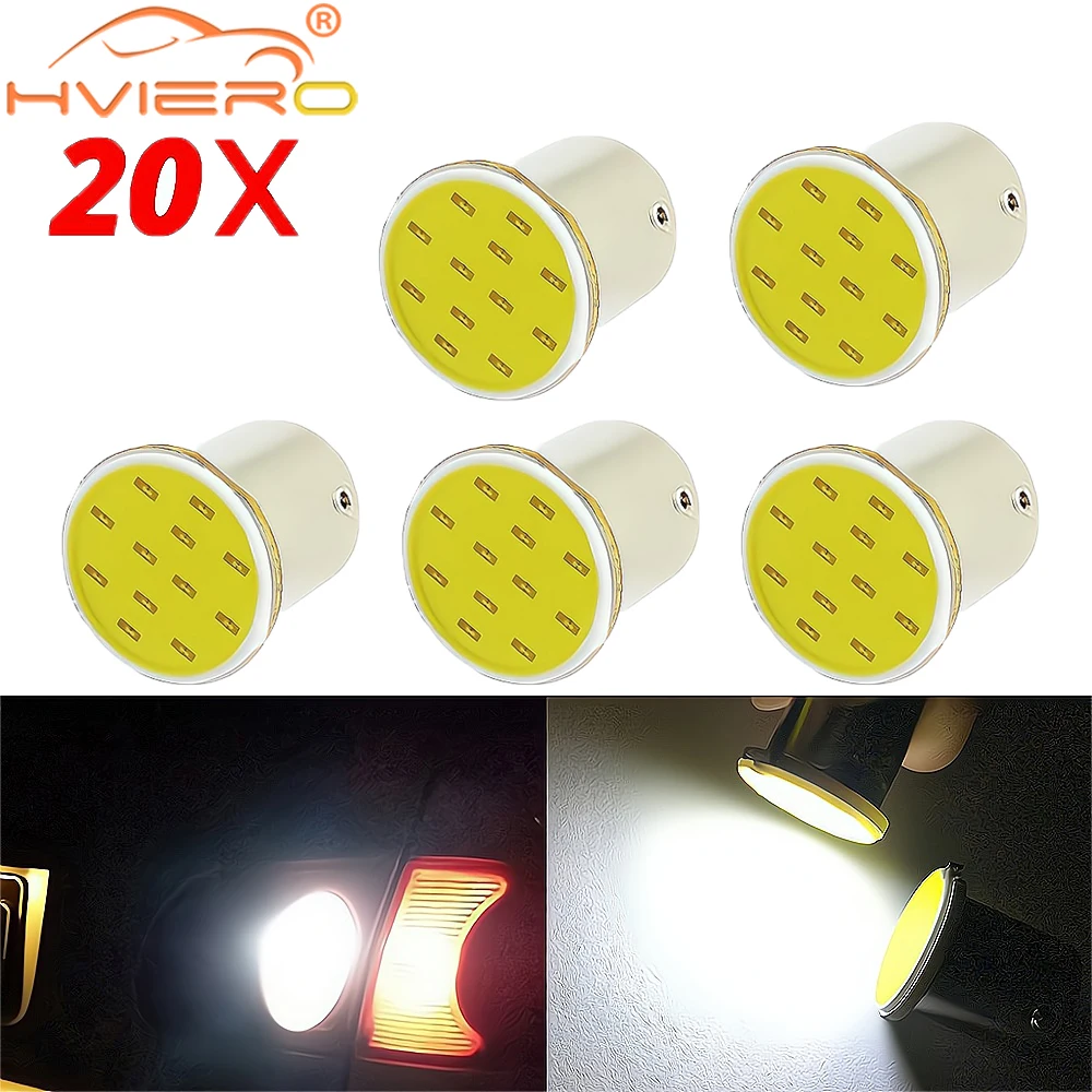 

20x тормозной номерной знак, сигнал поворота, фонарь заднего хода для грузовика, парковочный автомобильный фонарь P21w, белый, 12SMD 1156 BA15S 1157 BAY15D