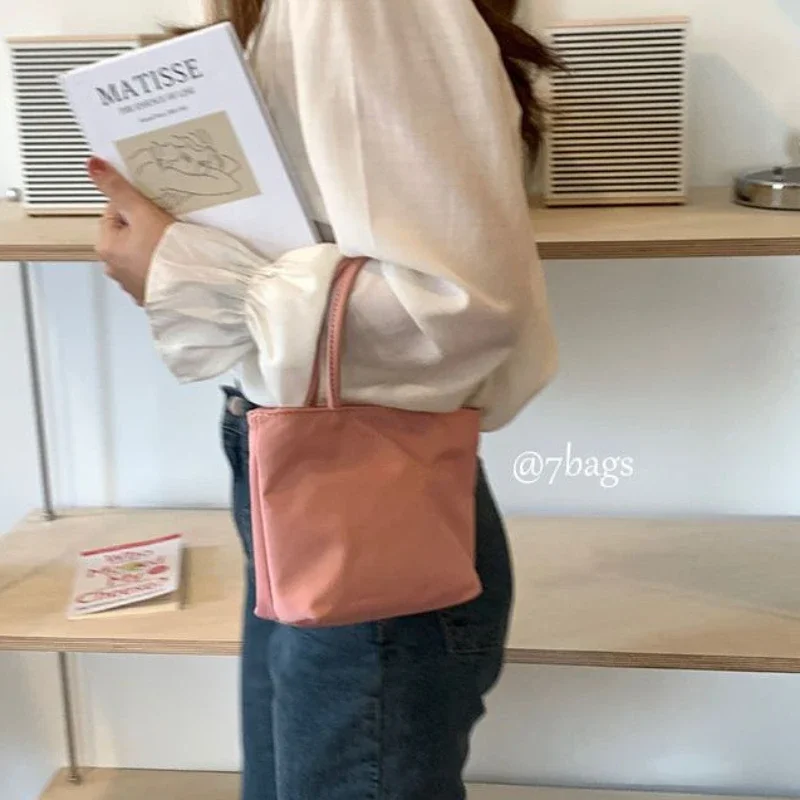 Cute Mini Women Pink Shopping Bag Fashion Mobile Phone Bag Lady Purse Small Casual Solid Color Handbag Bolso Grande Mujer 2023