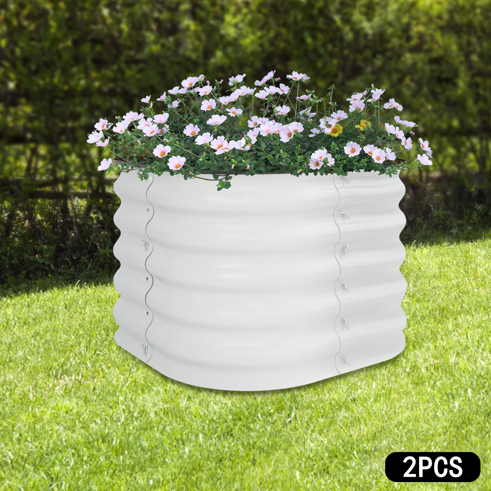 

2PCS Garden Beds, Round Raised Garden Bed, Outdoor Garden Raised Planter Box 60*60*43cm for Growing Vegetables, Herbs, Flowers