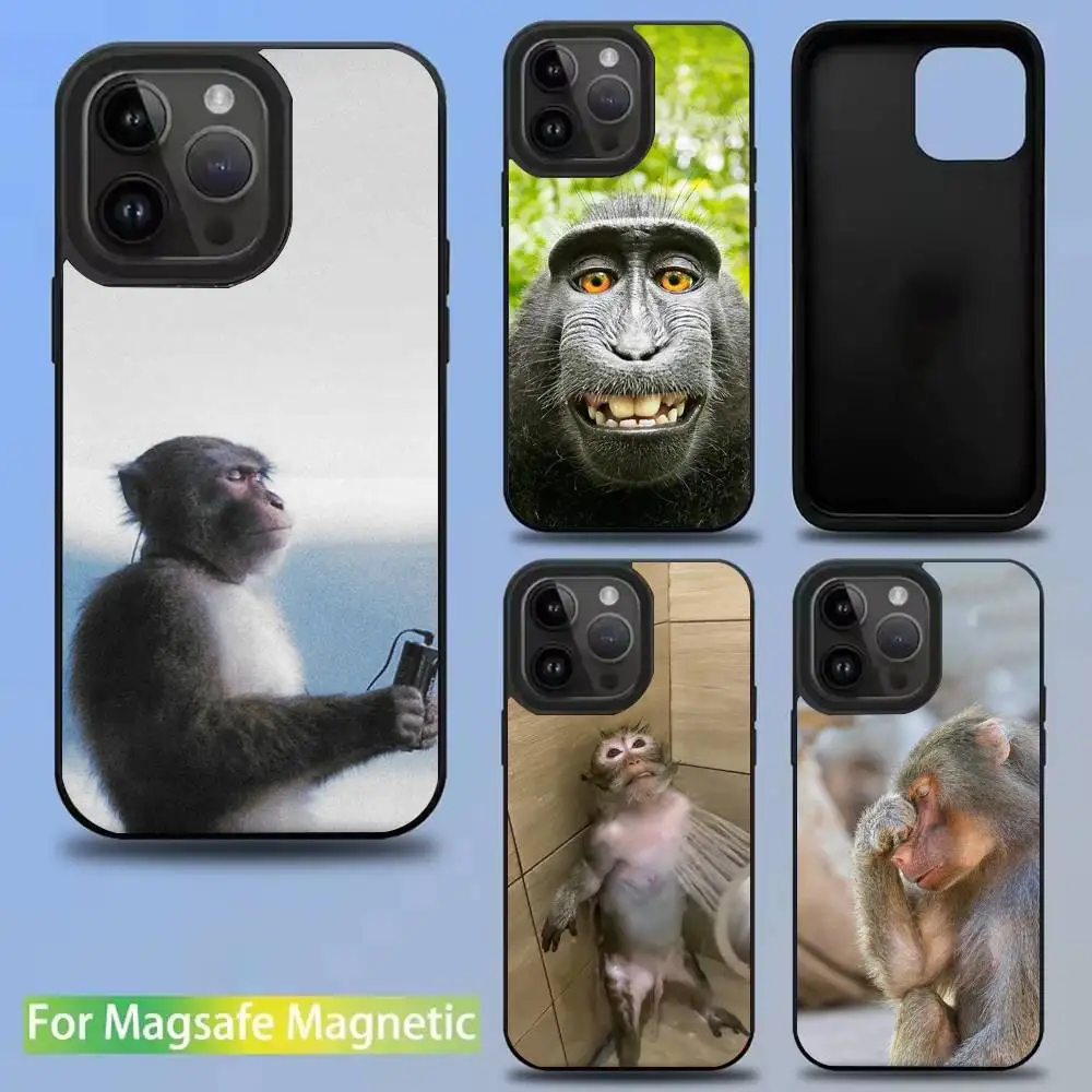 

Cute Funny Monkey Phone Case For iPhone 16,15,14,13,12,11,Pro,Max,Plus,Mini,SE New Magsafe Magnetic Wireless Charging