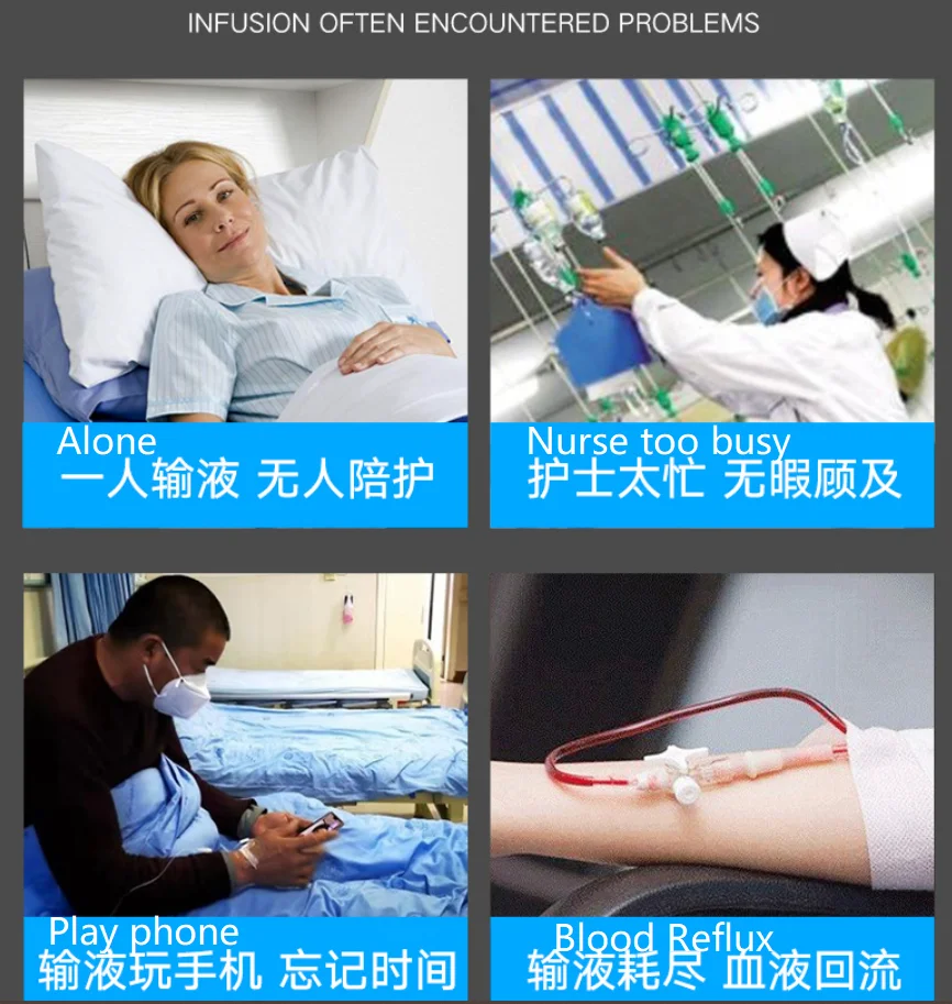 Infusion Alarm Drip Reminder Baby Hanging Water Low Medication Alert USB Rechargeable Style 5colors Hospital