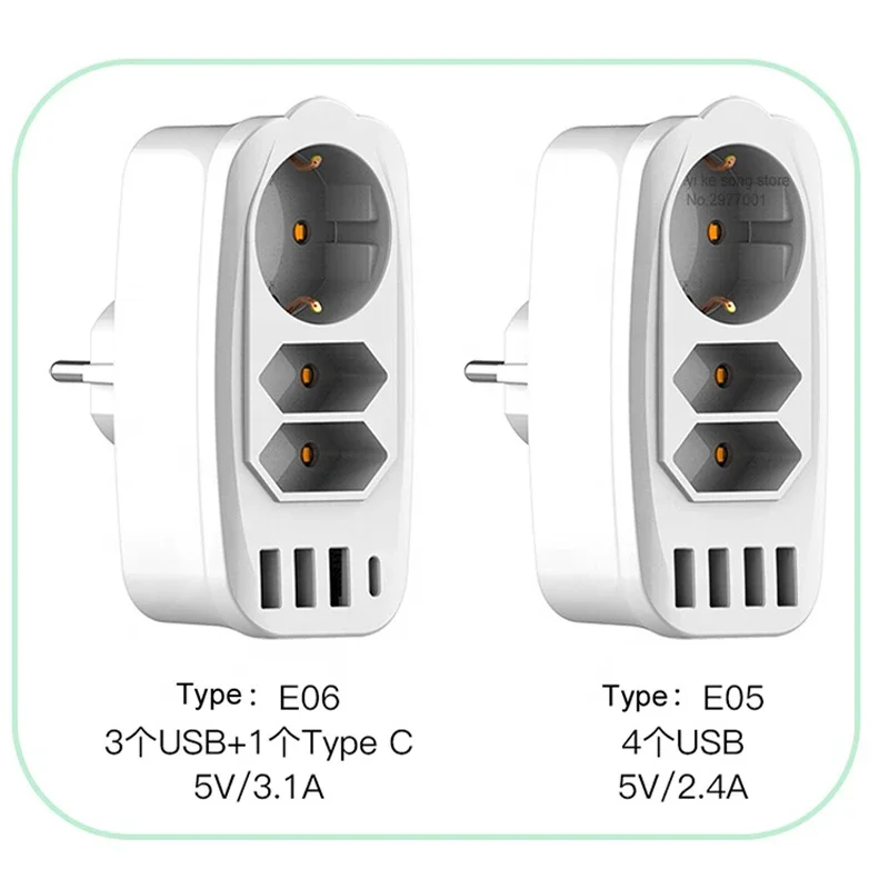 Áram csík 3 Account current kivezetések Puffad Hátvéd Európai Unió dugasz 4000W 16A 250V aljzat vel 5V/2.4A 4 USB ports utazási Adapter számára haza Hivatal