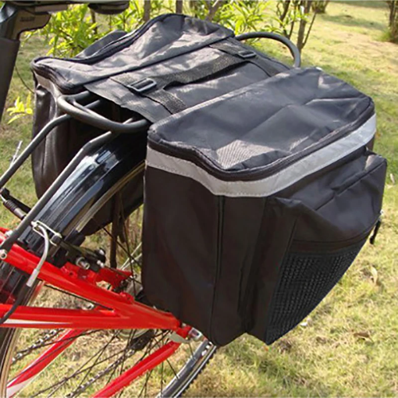 25Litre Big MTB Bicycle Double Pack Carrier Bag Rear Rack Bike Trunk Bag 600D Luggage Pannier Cycling Luggage Seat Storage Bags